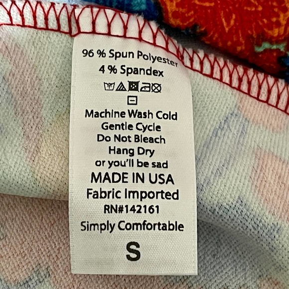 LuLaRoe Nicole Women's Sz S Bright Feather Print New W Tags S1023-400 - Picture 7 of 7